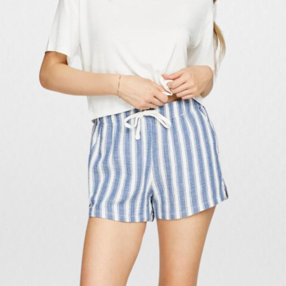 GENTLE FAWN - LUCAS SHORTS - INDIGO STRIPE - SIZE XS